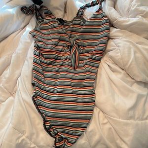 Rainbow tie body suit